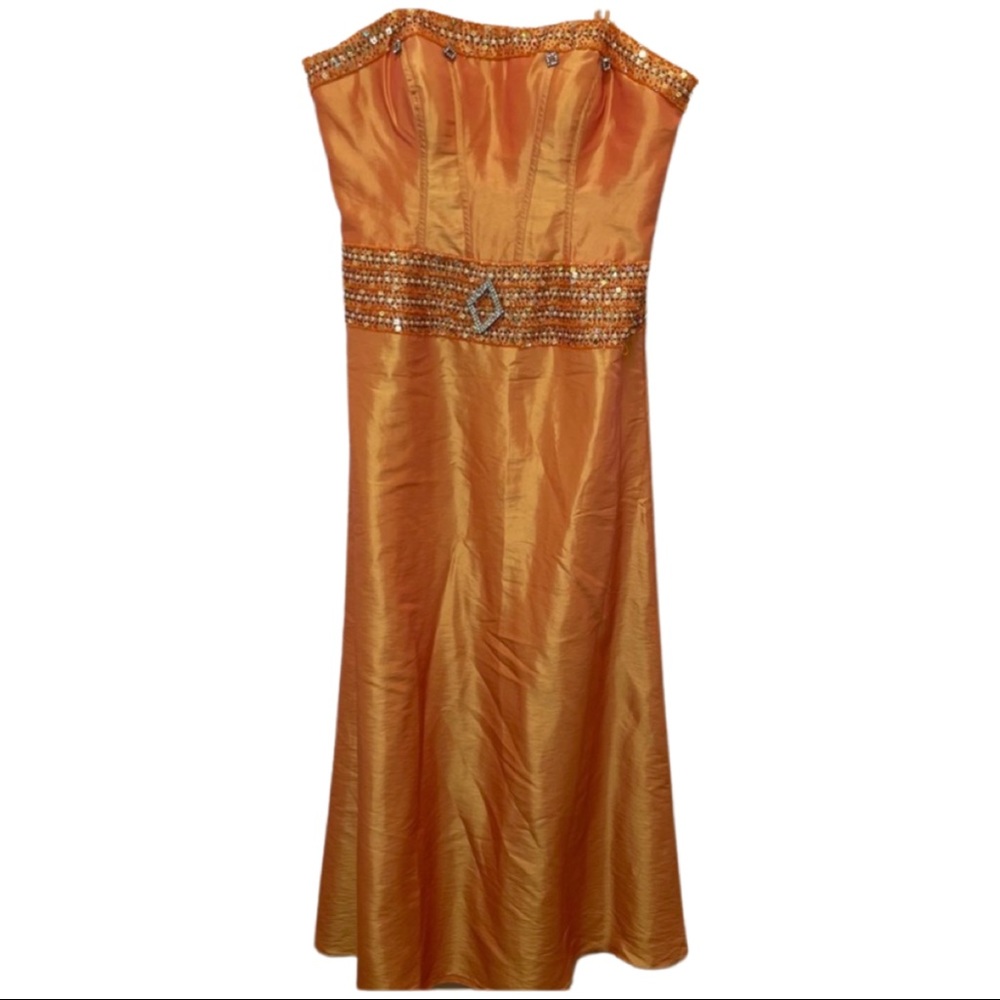 MARSONI Tangerine polyester  Evening Gown Formal Wedding Dress Size: US 14 (XL)